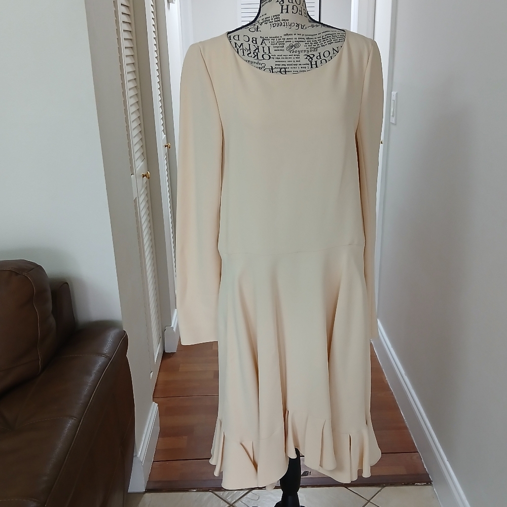 Chloé‎ Pleated Hem Dress in Cream